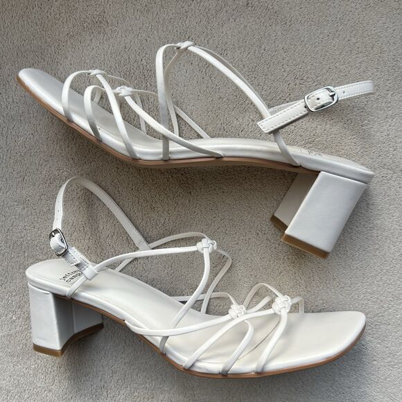 Jeffrey Campbell White Patent Leather Strappy Heeled Sandals Women US 9 Casual - Picture 1 of 14